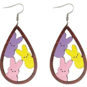Women’s Jewelry Unique Cute Colorful Bunny purple Teardrop Dangle Earrings